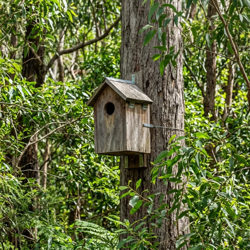 Animal nesting box installed as a humane alternative to a Avondale Heights roof cavity